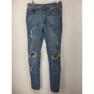 Original Use Womens Jeans Blue 28 Denim Stretch Skinny Destroyed Ladies Pants